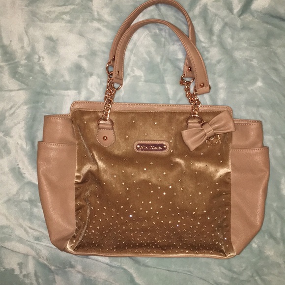 Tan/Blush Betsey Johnson shoulder purse - Picture 1 of 6